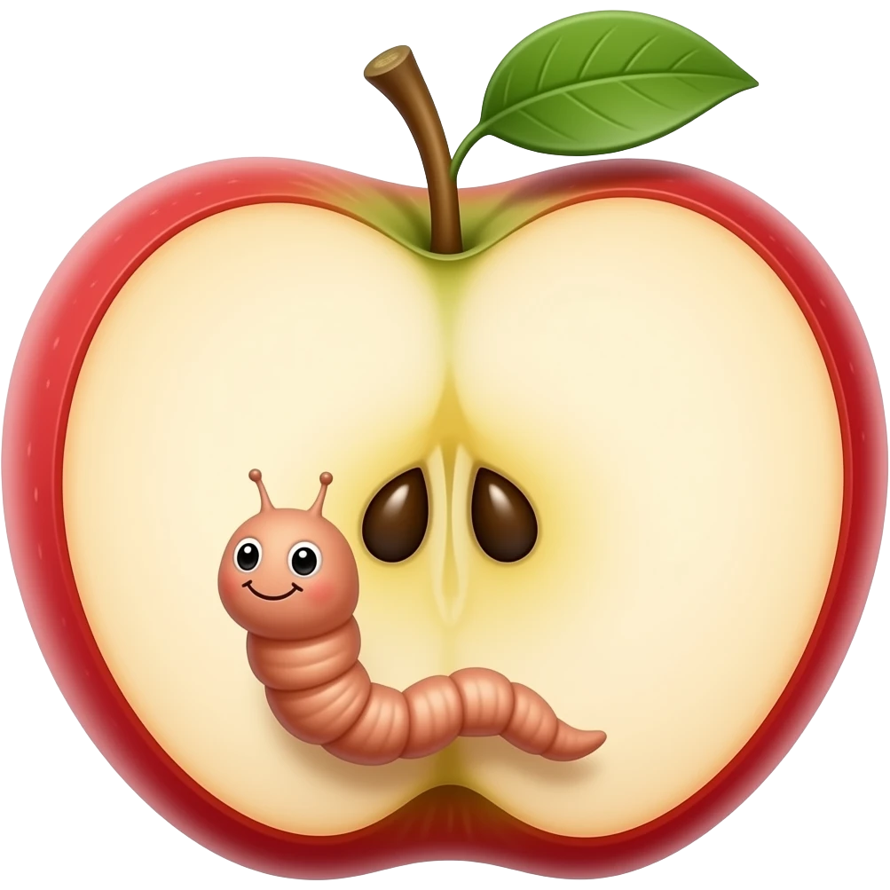 🪱🍎 emoji