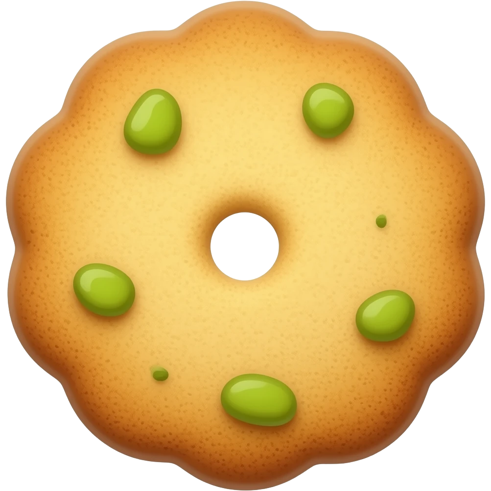 Cookie shaped like a button emoji