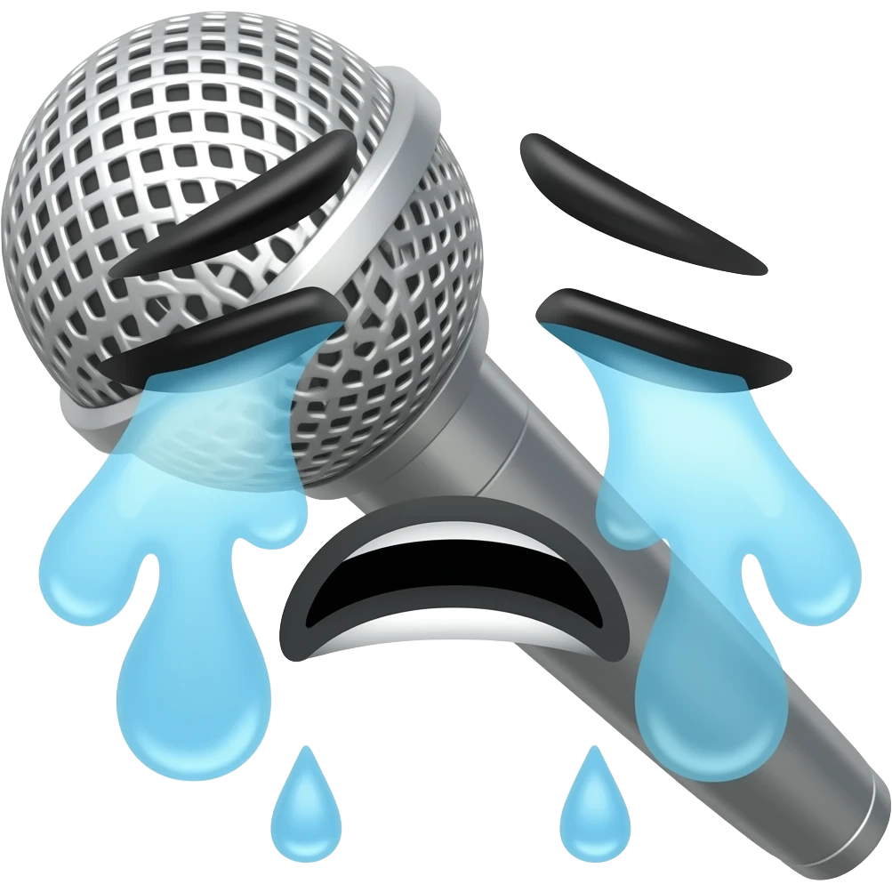 microphone crying emoji