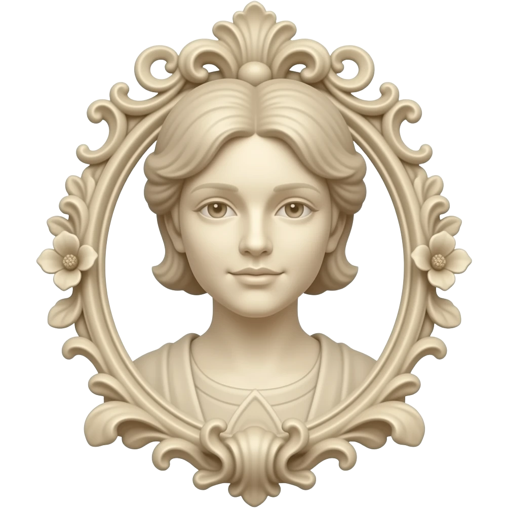 vintage rococo beige dainty floral statue emoji