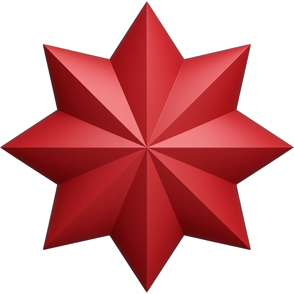 red 8 pointed shape emoji