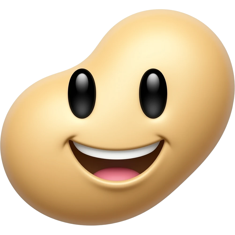 happy bean emoji