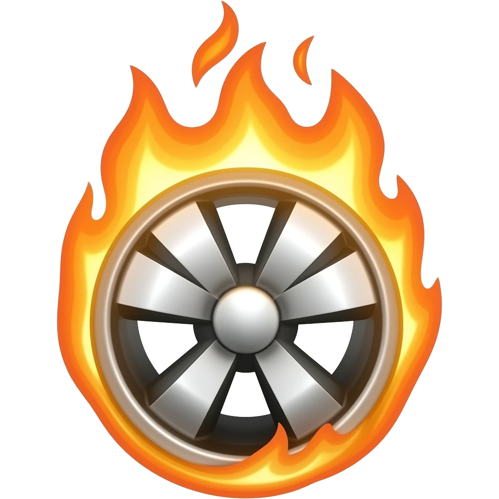 wheel on fire emoji