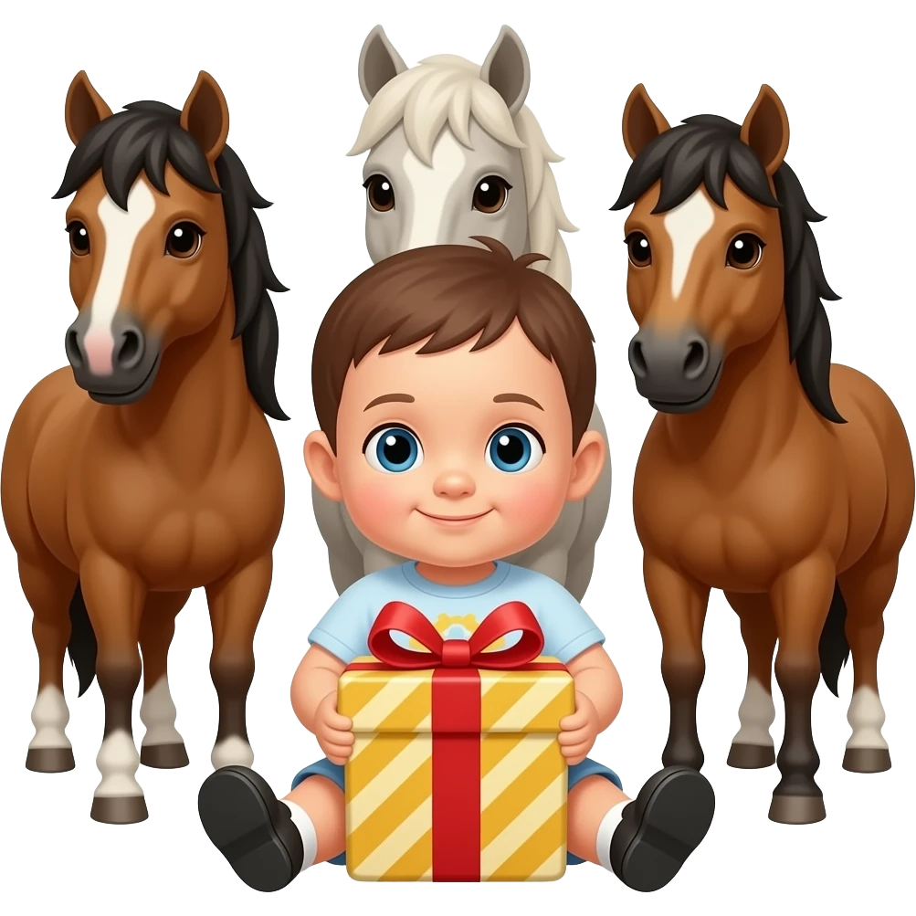 👶🐎🐎🐎🎁 emoji