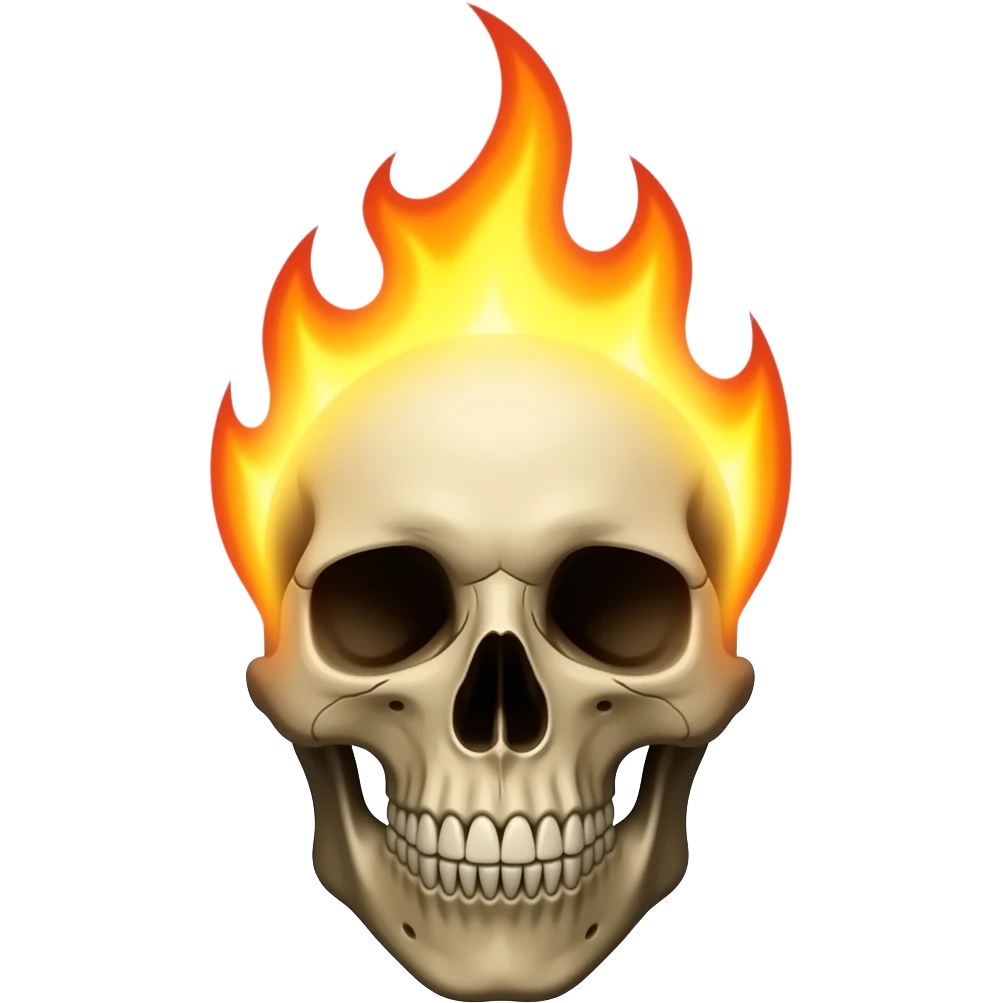 demonic flaming skull emoji