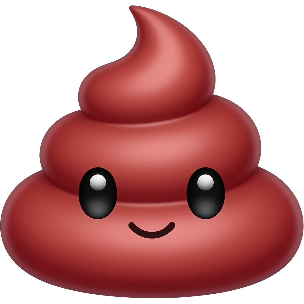 red kawaii beet poopmoji emoji