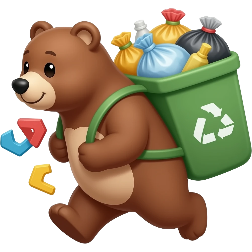A bear caring trash emoji