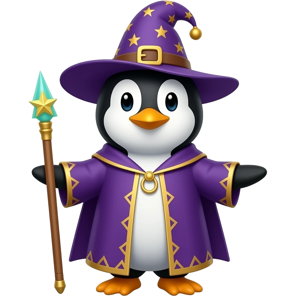 Penguin Wizard emoji