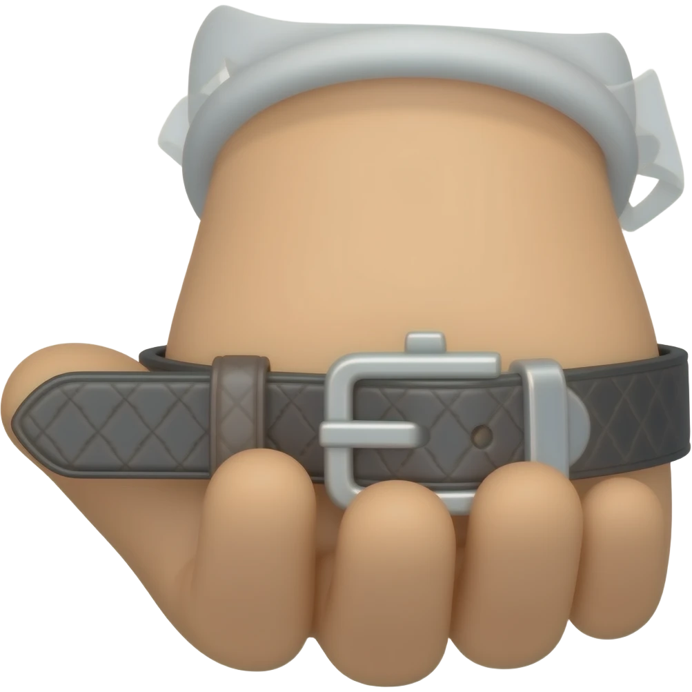 Hand gripping a belt emoji