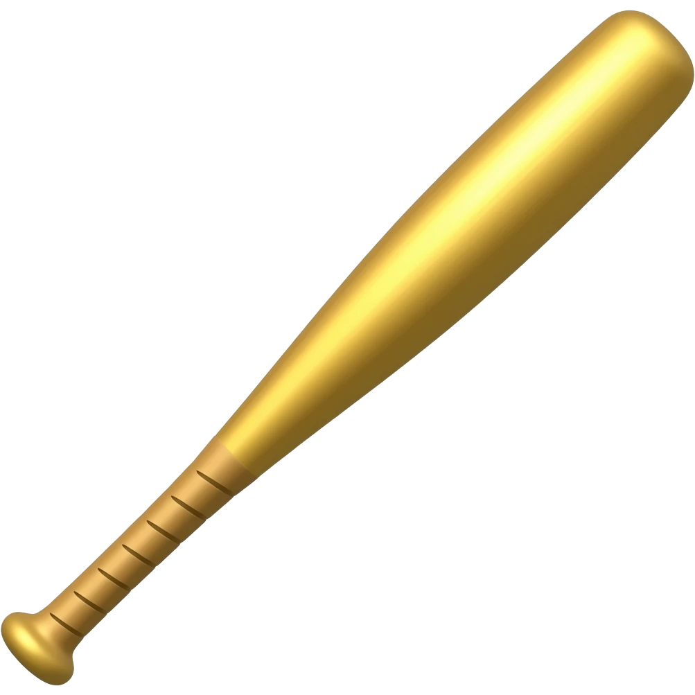 Golden baseball bat emoji