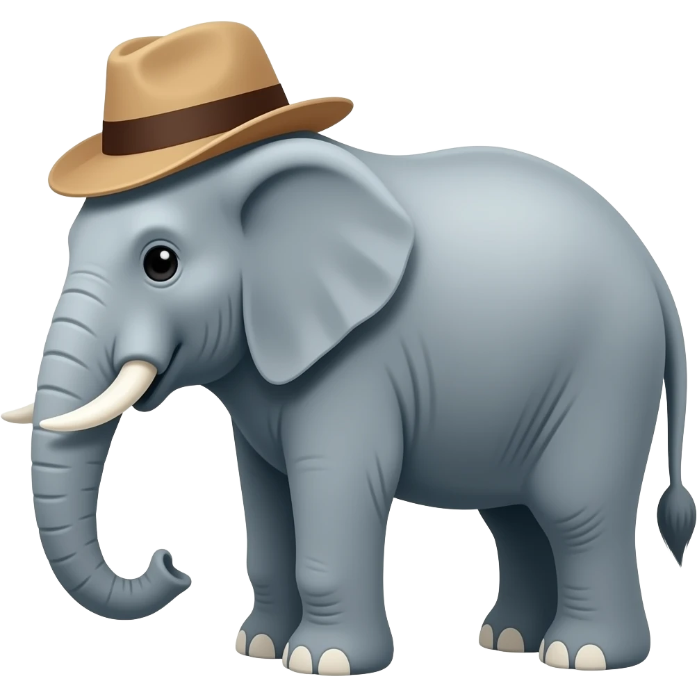 elephant wearing hat emoji