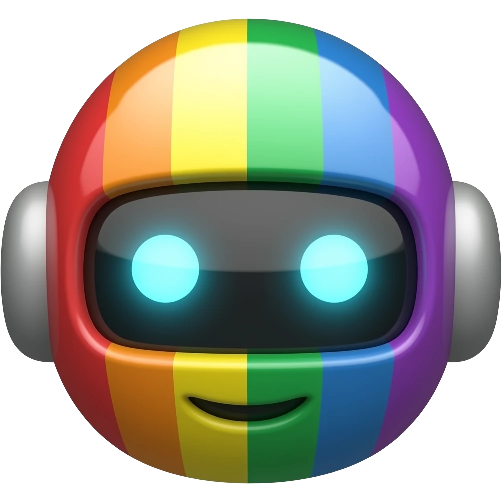 rainbow robot face emoji