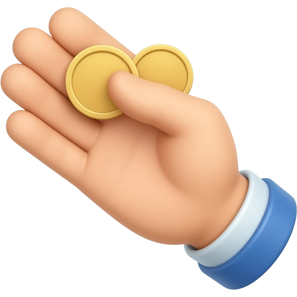 hand holding coin emoji