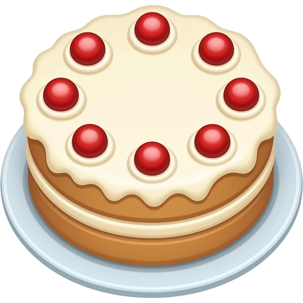 Top-down view of a cake emoji