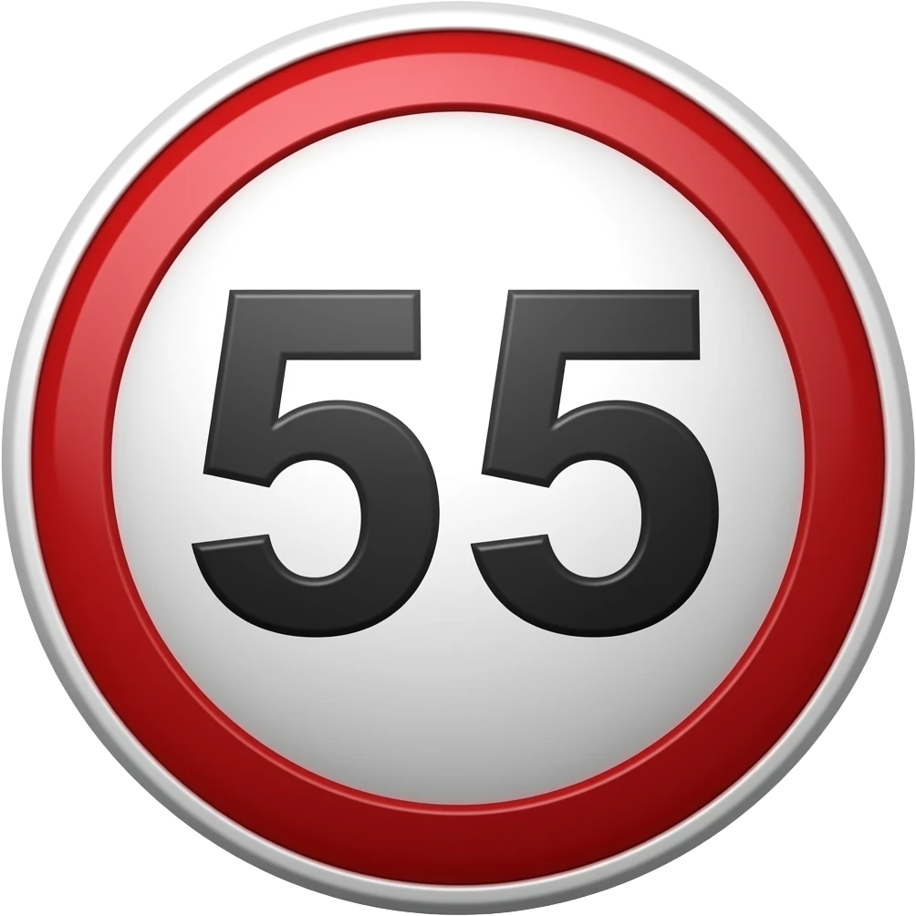 Speed limit sign 55 emoji
