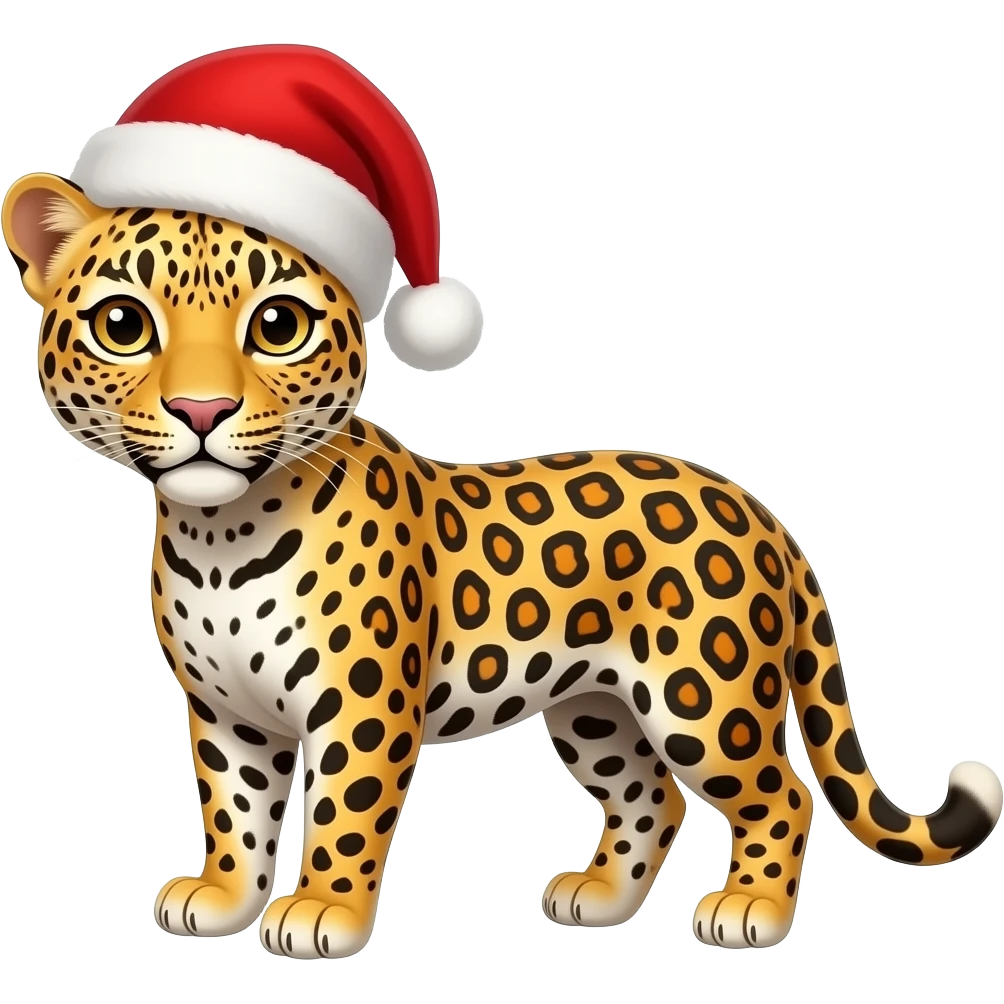 santa hat leopar emoji