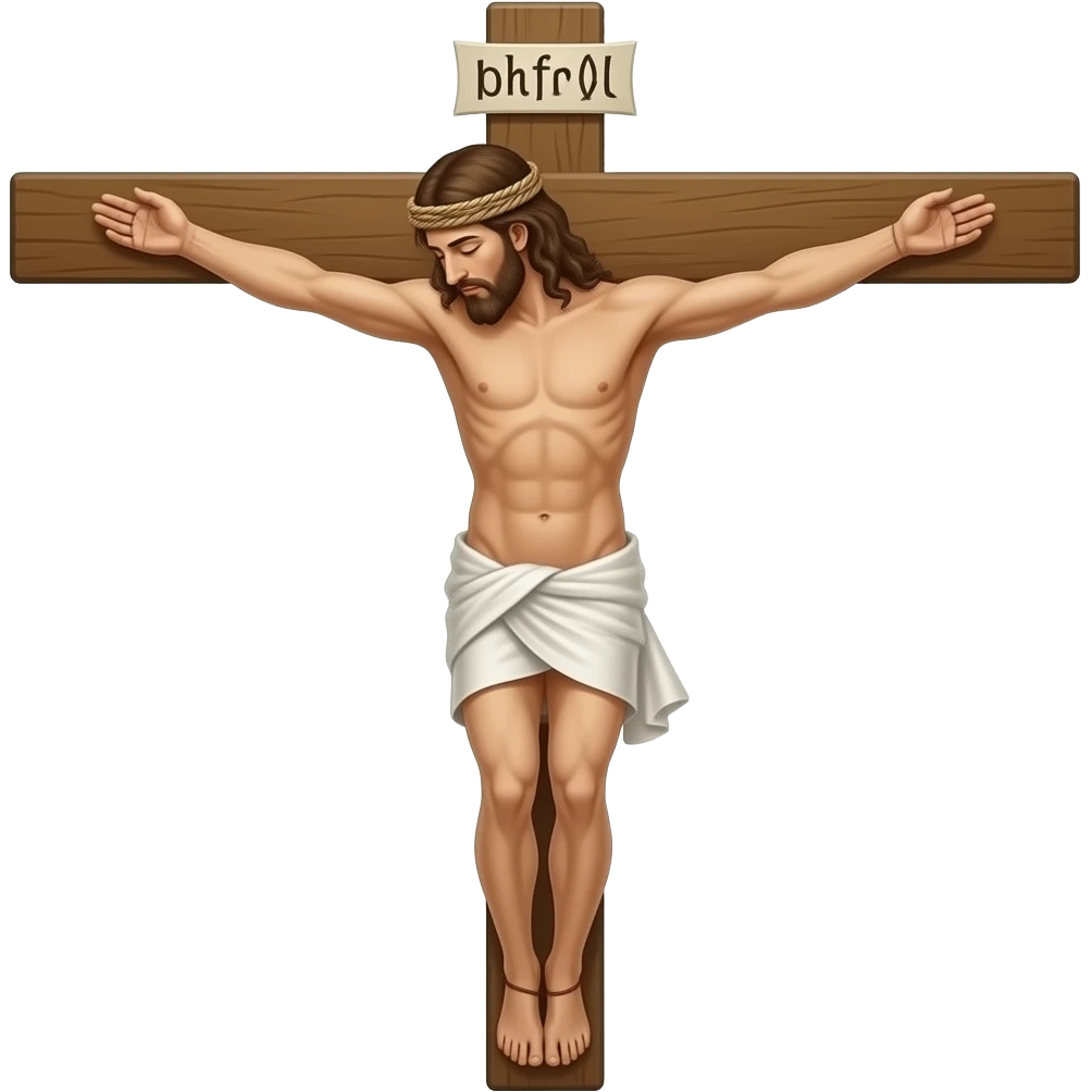 Crucified jesus showing his back emoji
