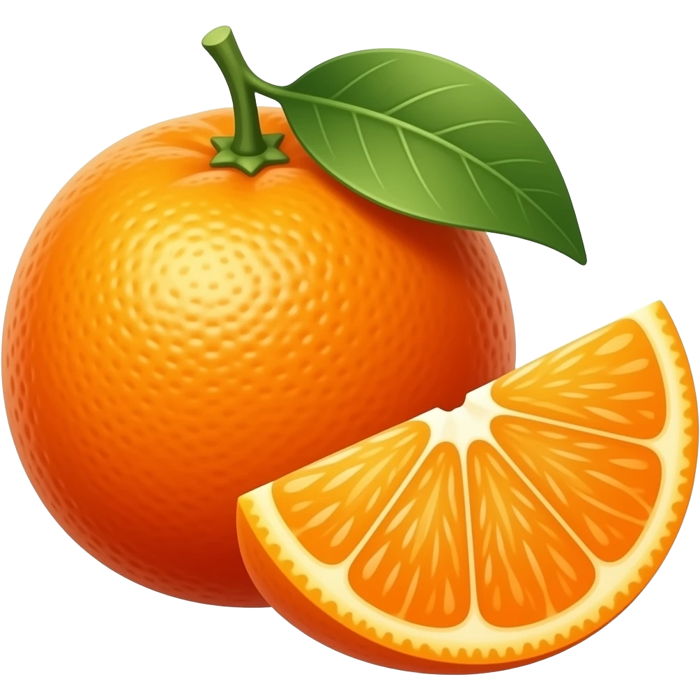whole and sliced Tangerine emoji