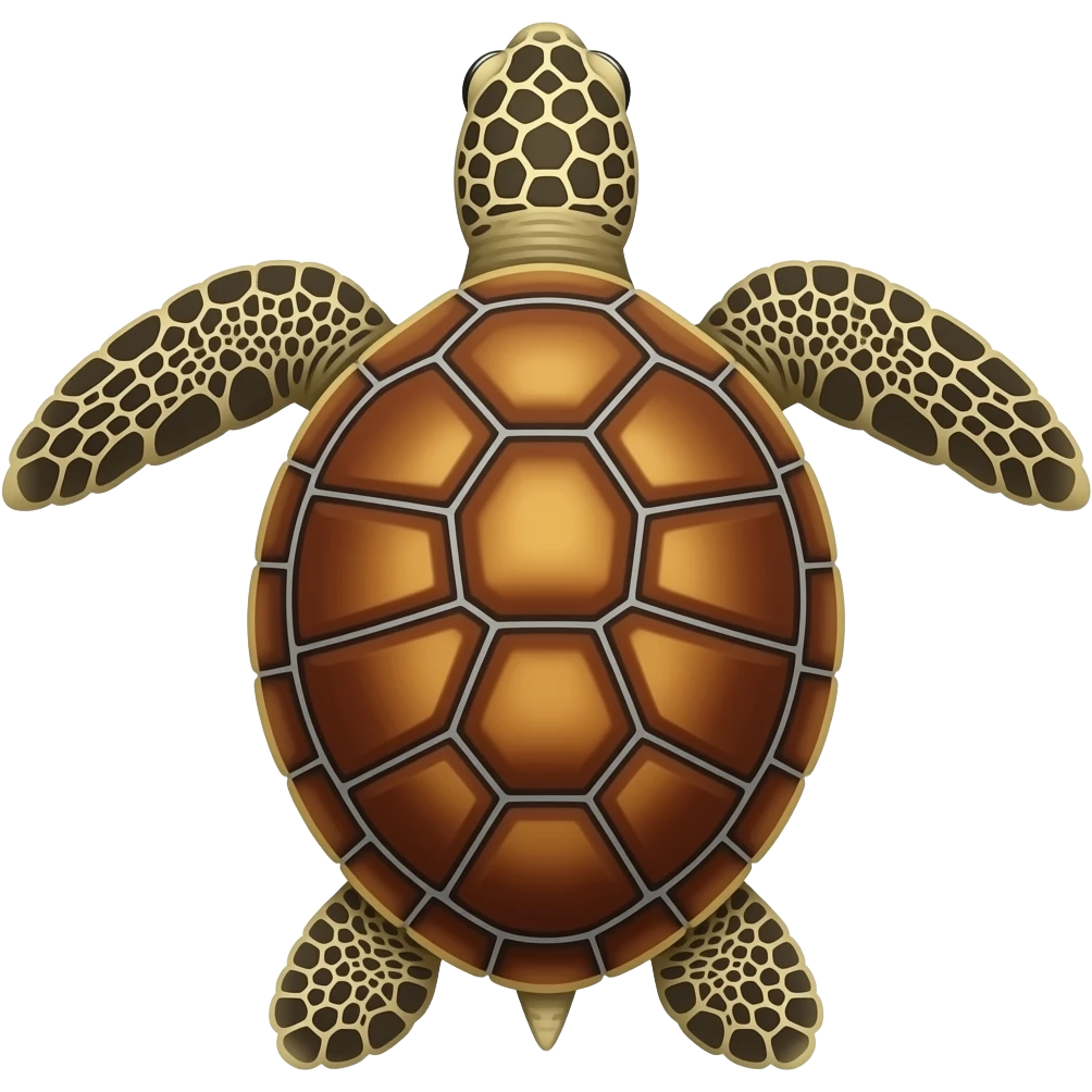 Sea turtle. Top view. emoji