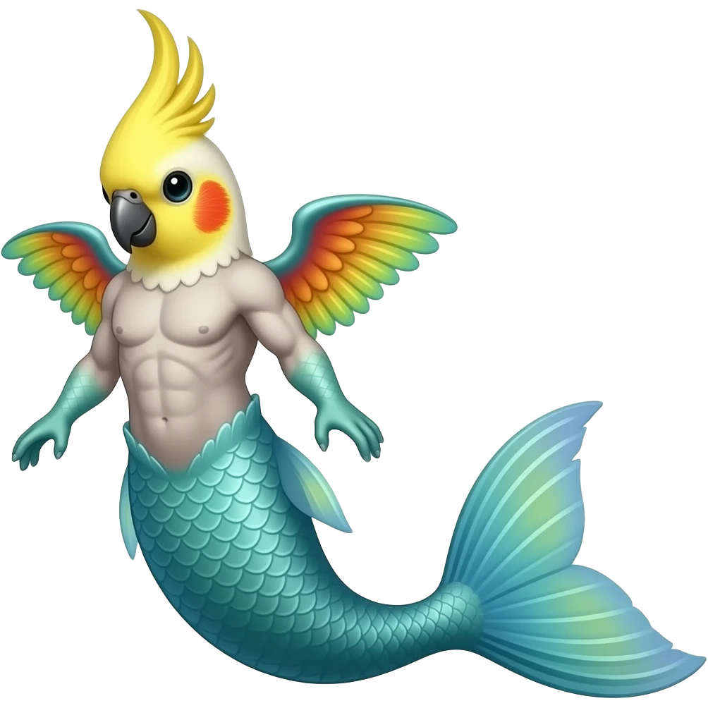 Can you make a cross between a l mermaid and a cockatiel emoji