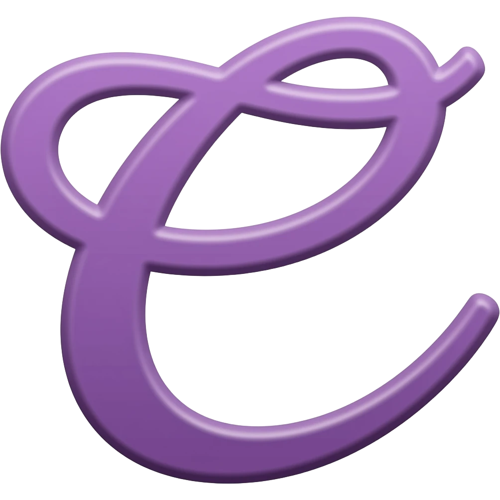 purple letter c in a cursive style emoji