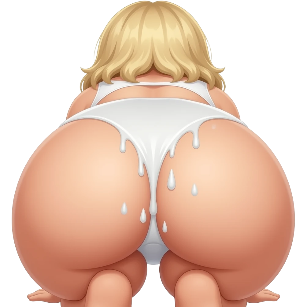 Blonde bent over big ass nude from rear with white semen all on ass emoji