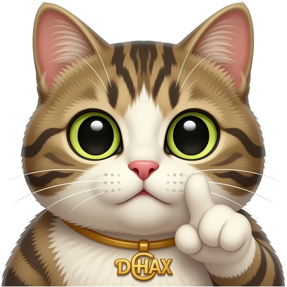 giga chad cat face gesturing emoji