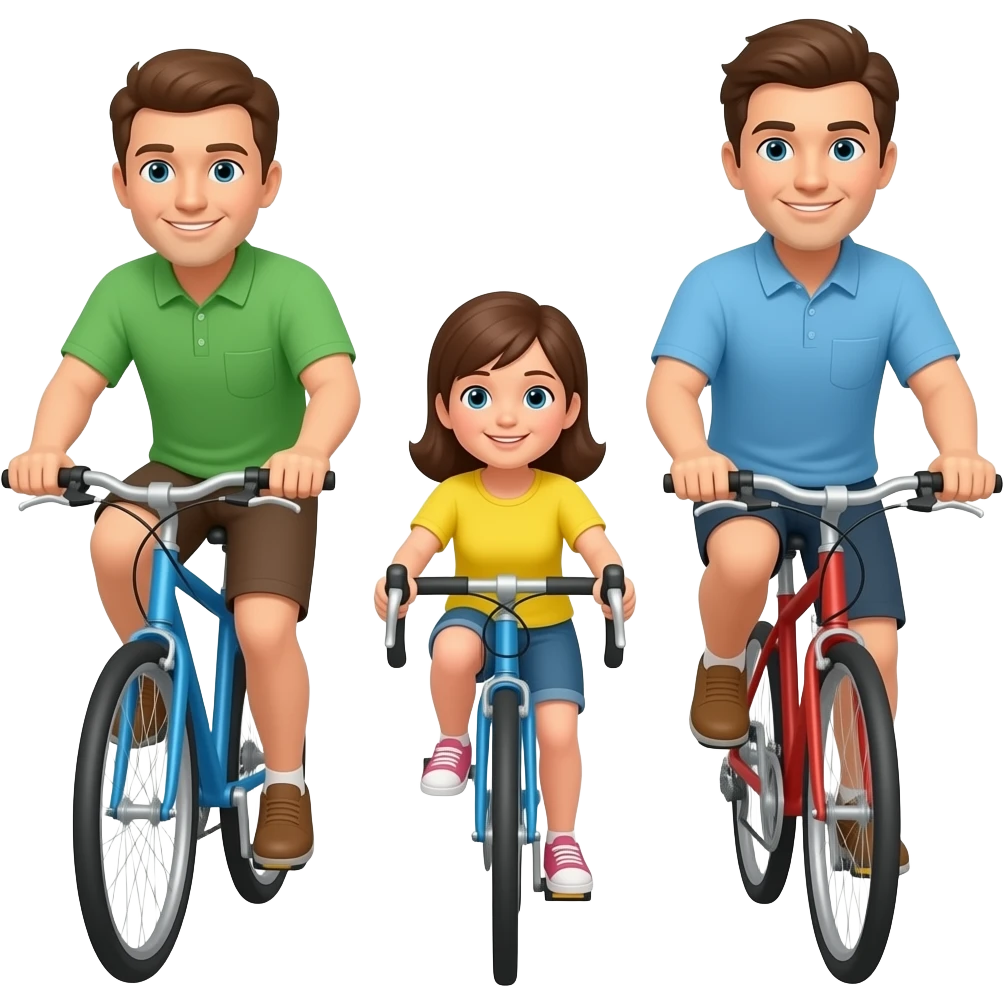 семья катается на велосипедах emoji