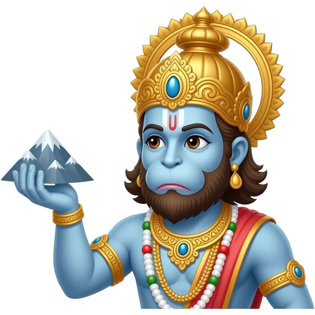 lord hanuman ji with mountain in one hand emoji