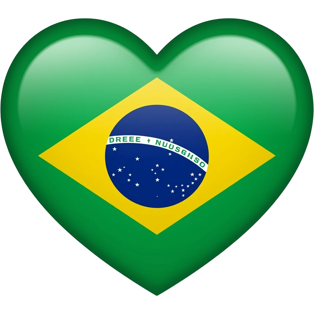 coração com cores do brazil emoji