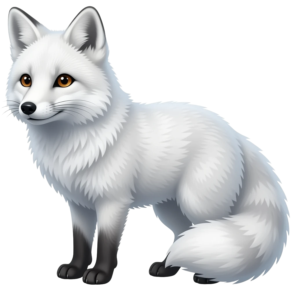 Female Arctic fox furry emoji