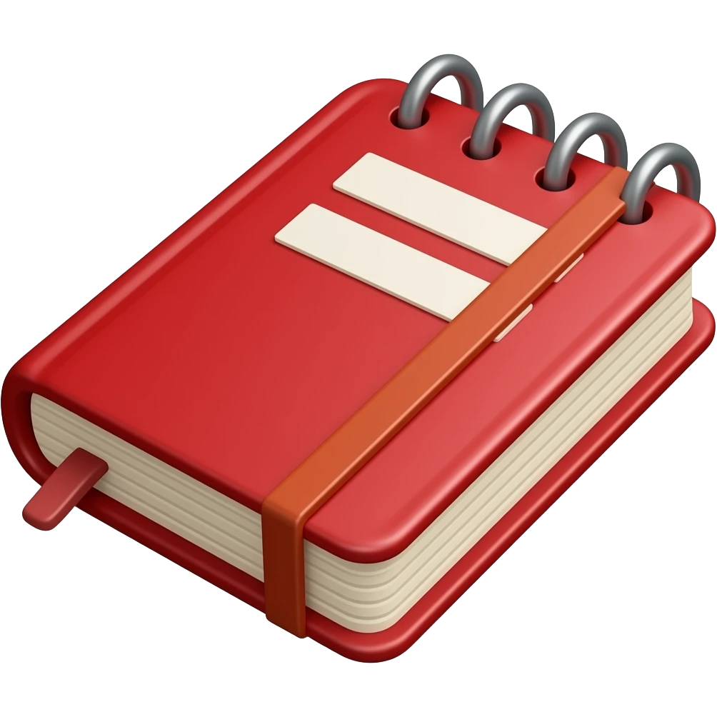 red simple notebook emoji