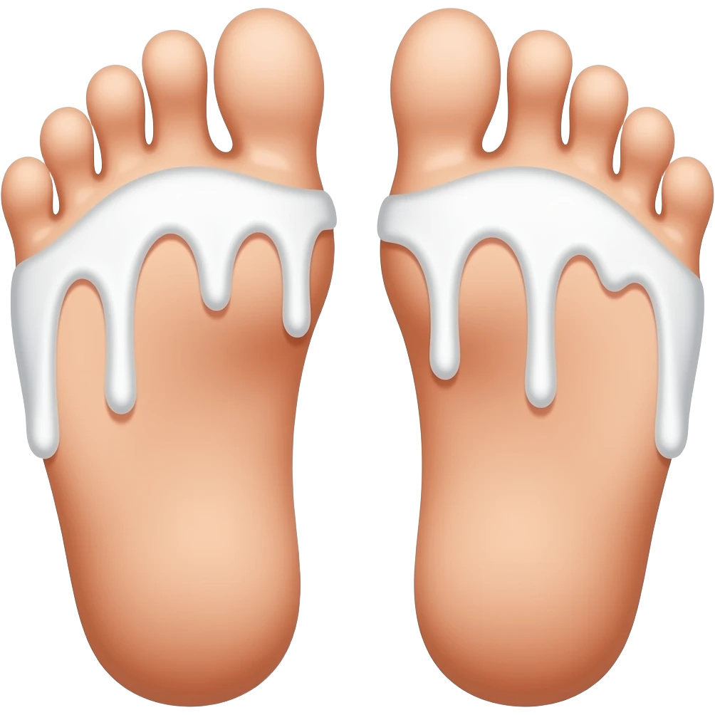 white substance on feet emoji