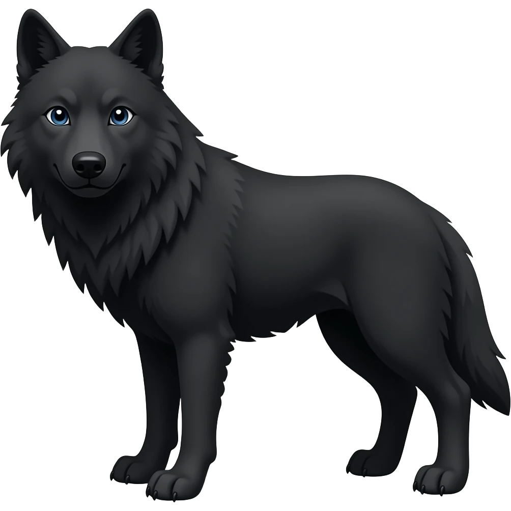 A black Wolf emoji