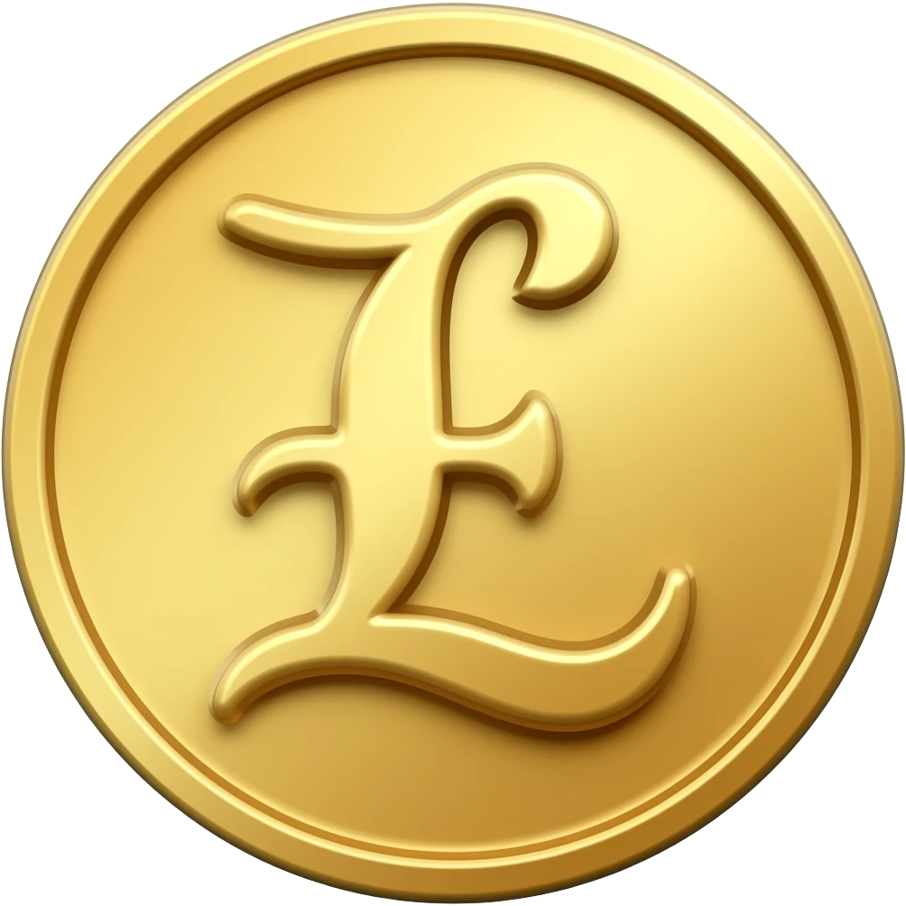 coin with the letter "L" in fancy letters and emoji