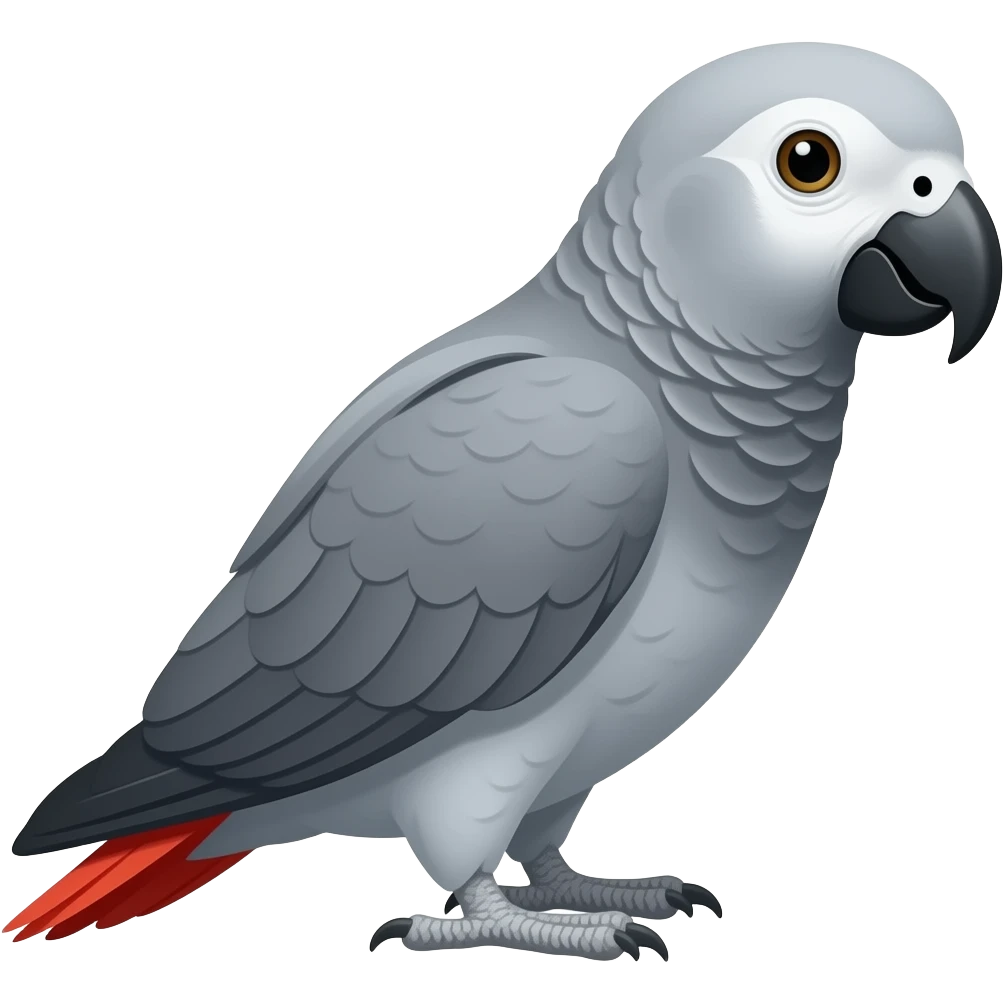 African grey parrot facing right emoji