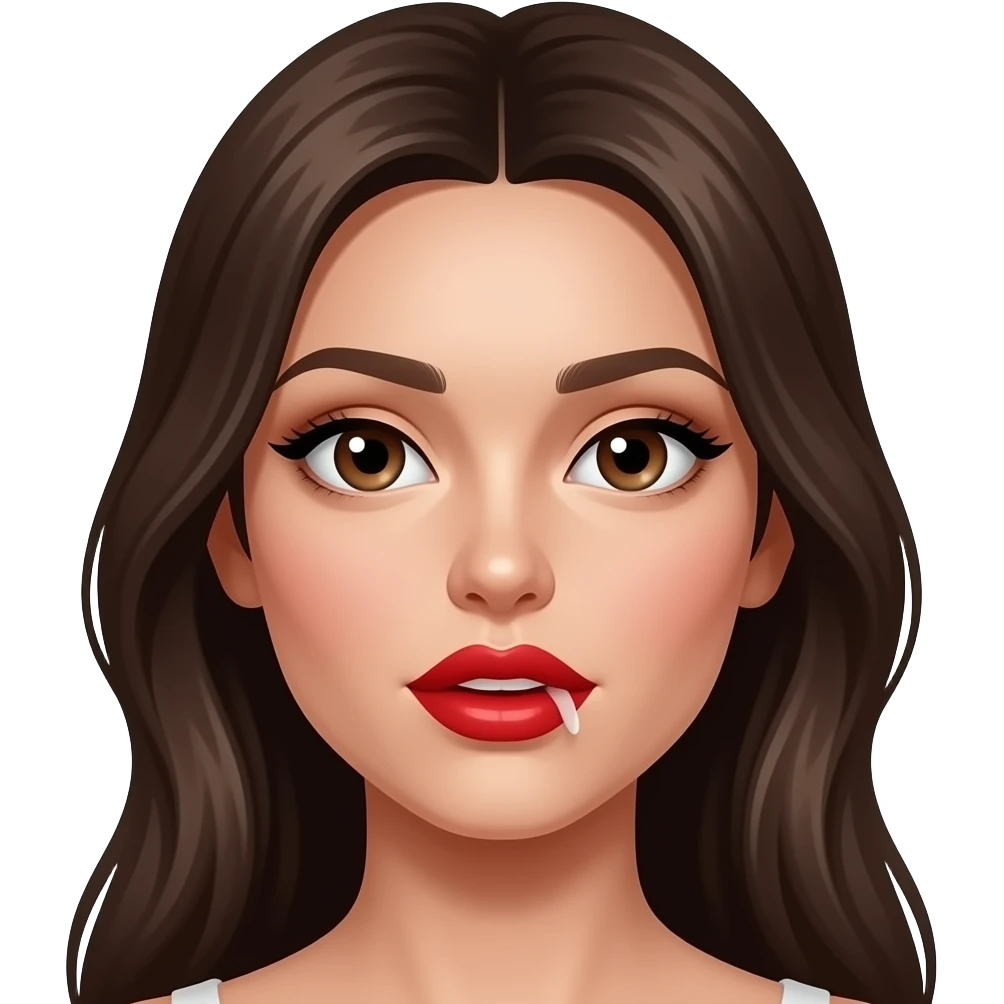 Sexi mujer mordiéndose los labio de abajo. Y con un pintalabios rojo cerca de los.labios 💄 emoji