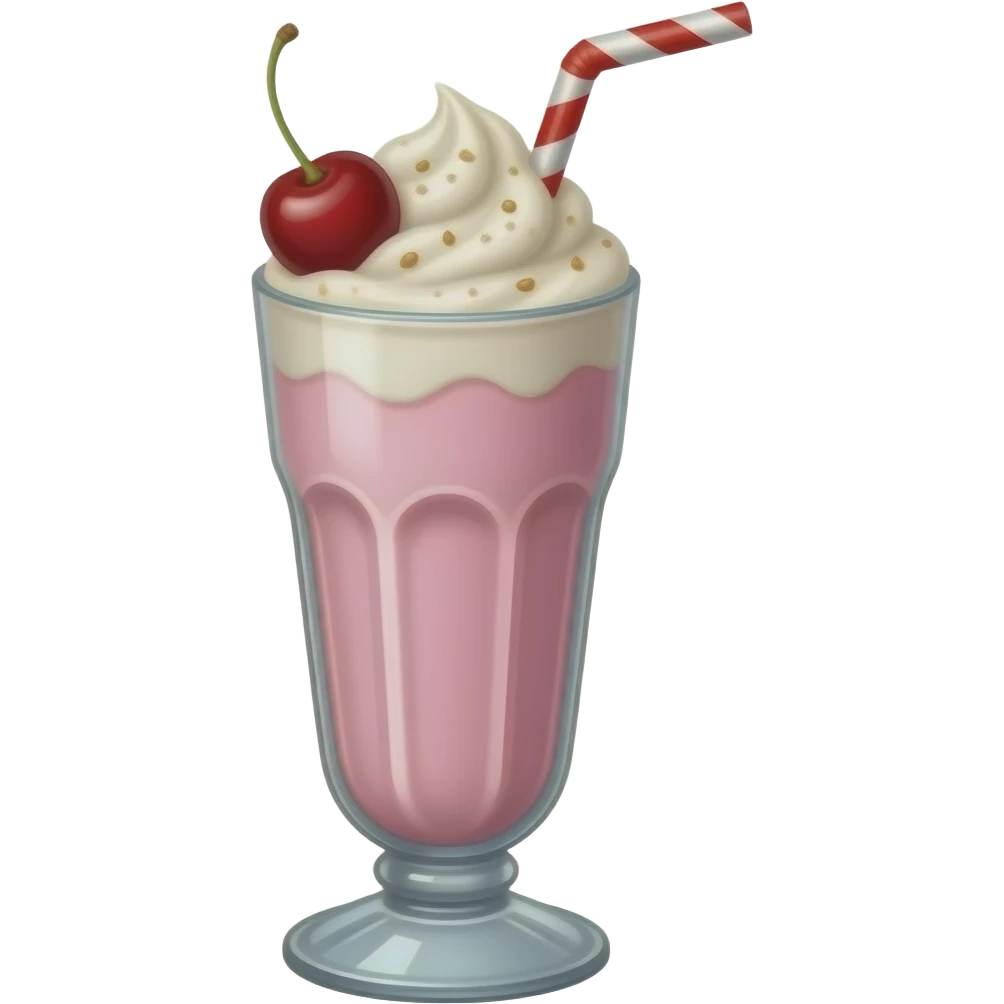 Cherry vanilla  old 50s style milkshake glass, glass only emoji