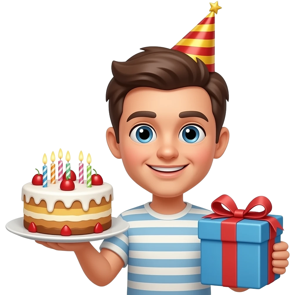 🥳+🎂🎁🎉 emoji