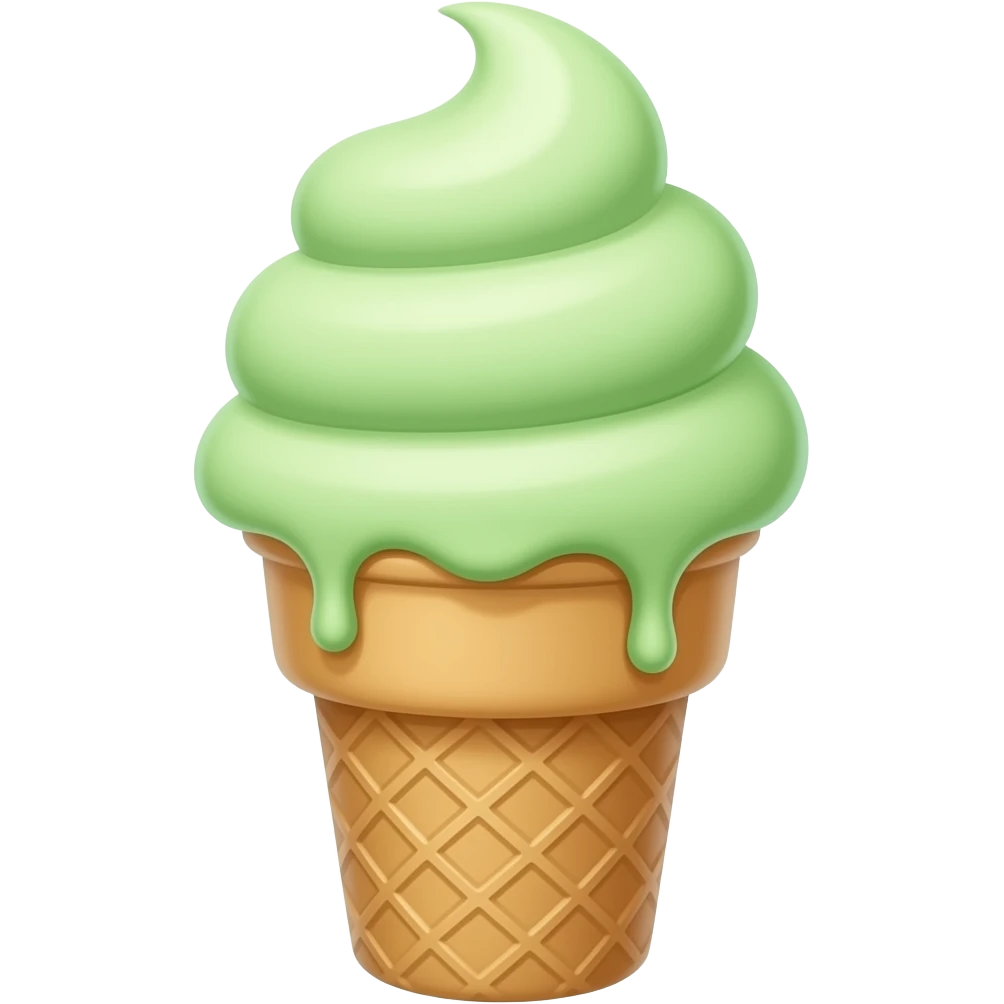 Un helado de color verde emoji
