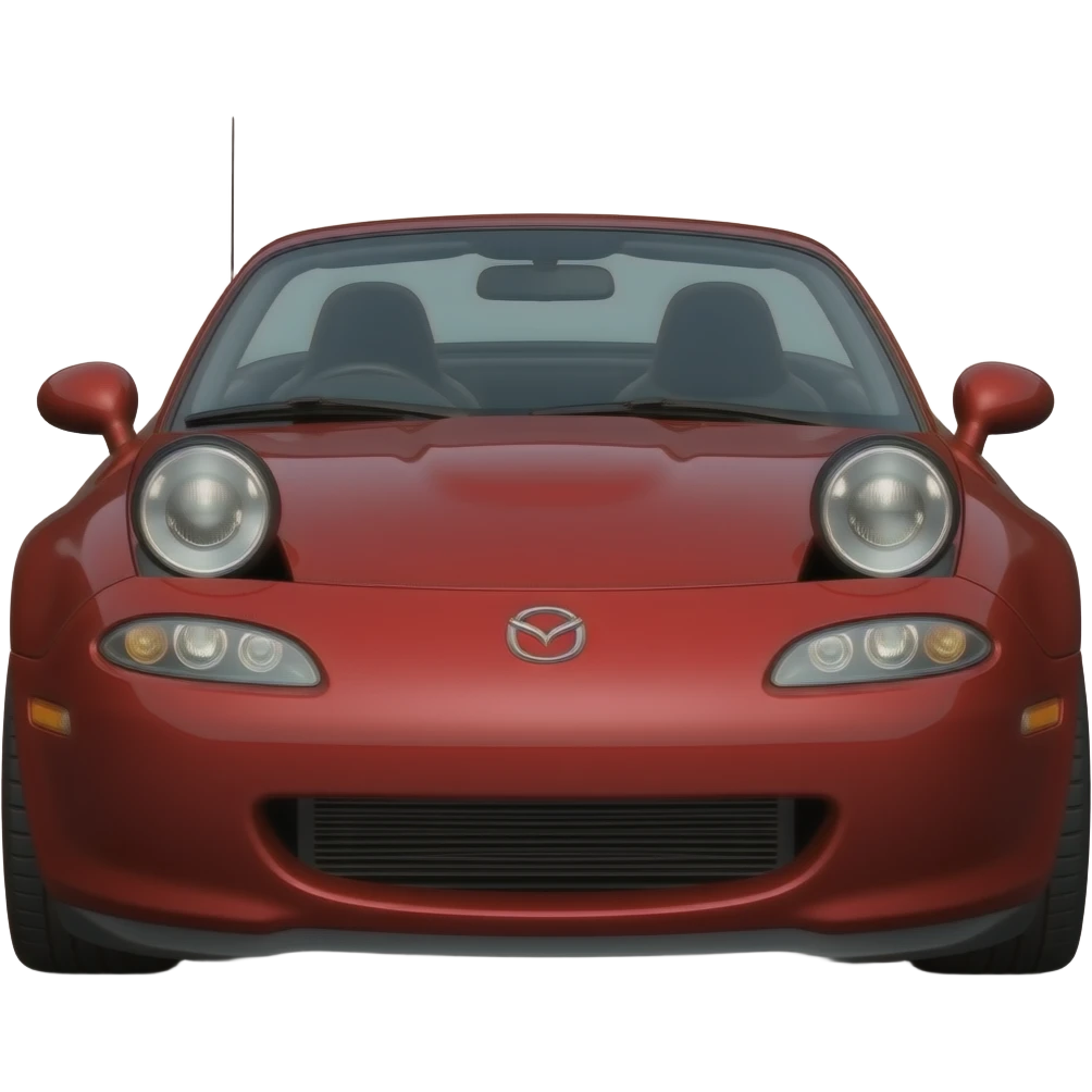 red mazda miata 1 popup headlights, highly detailed hyper realistic emoji