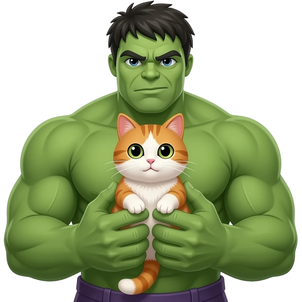 Hulk and cat emoji