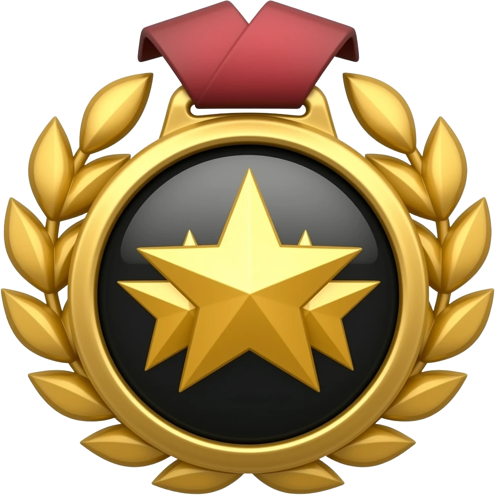 Black elite medal emoji