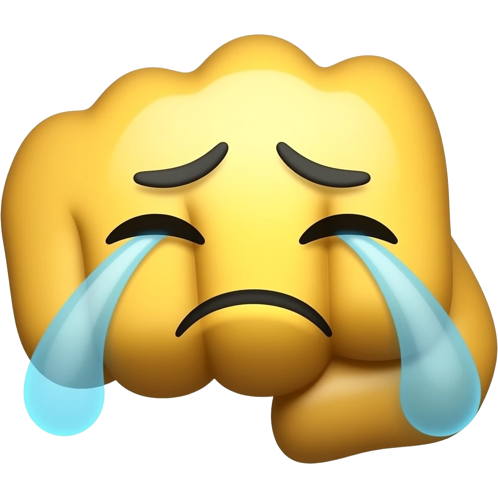 Crying face and punch emoji