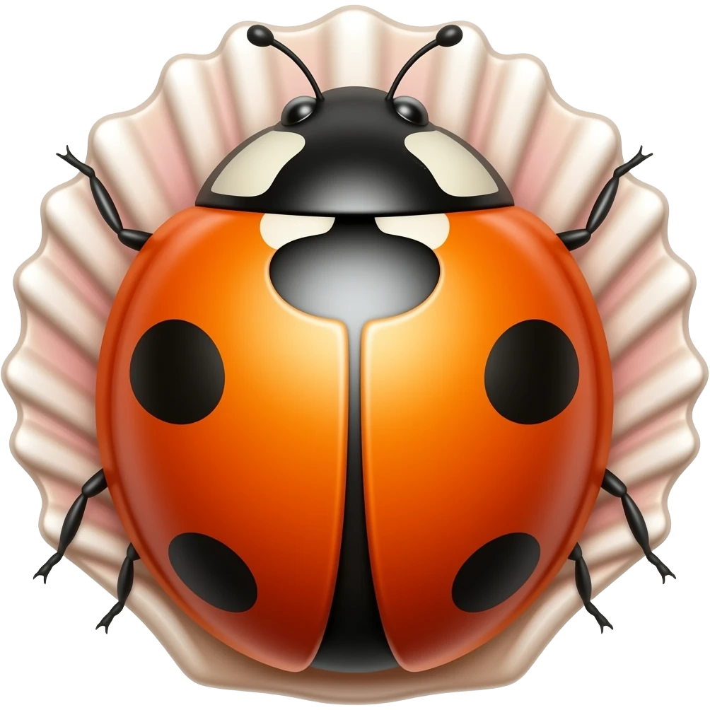 Orange ladybug shell emoji