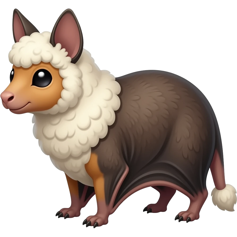 Australian sheepless tricolor bat without a tail emoji