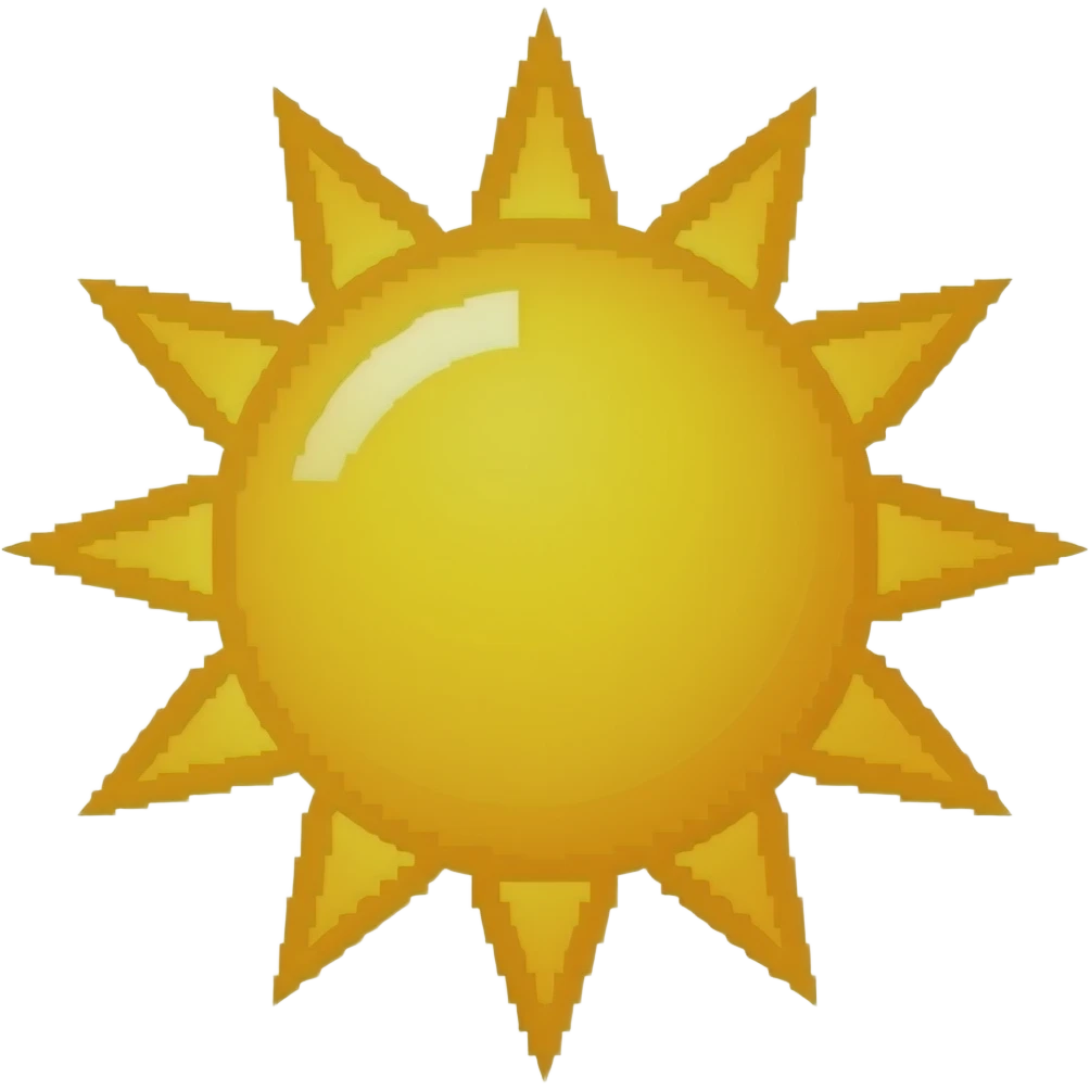 pixeled sunshine emoji