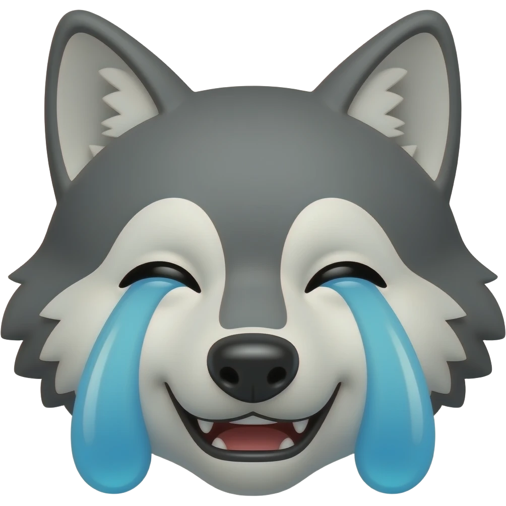 Wolf crying emoji