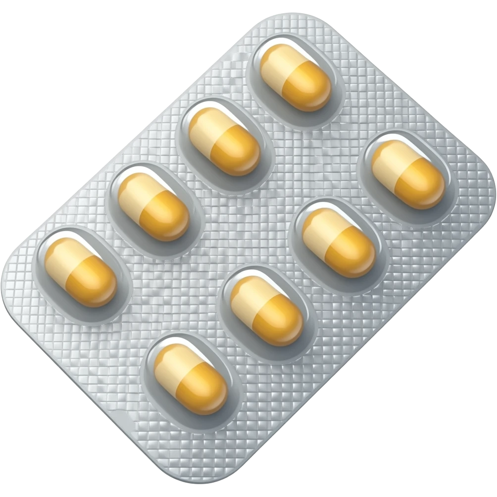 cartoonish style less detailed pills in foil blister pack emoji
