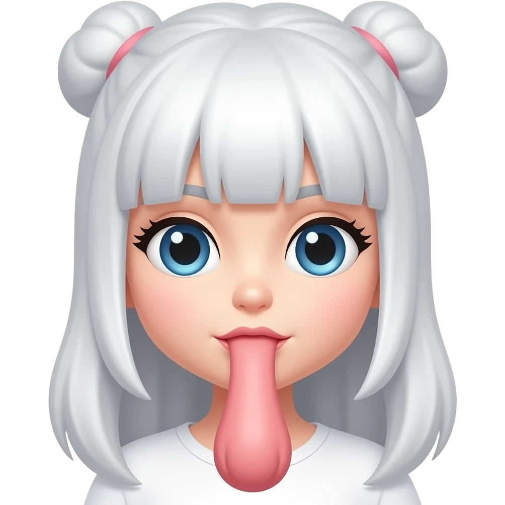 Penis with white girl emoji